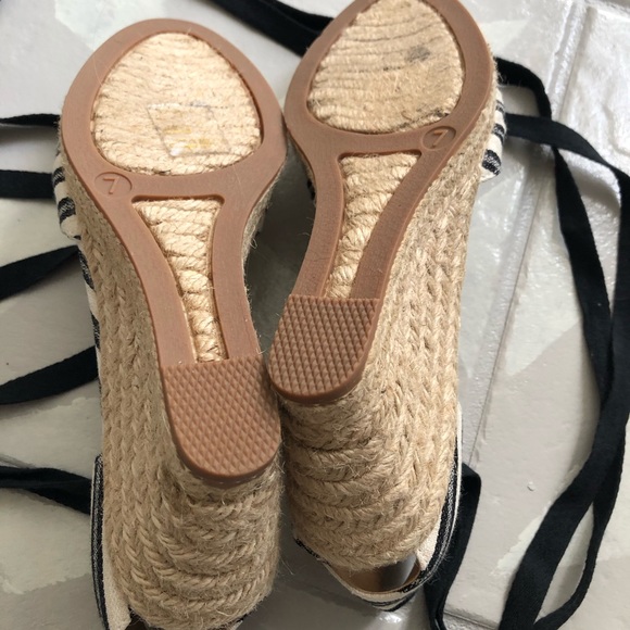 J Crew canvas wedge stripes espadrille sandal 7 - Picture 3 of 7